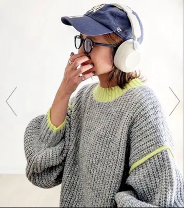 [ notch. by yui ] 오버 사이즈 바이컬러 니트 2025AW