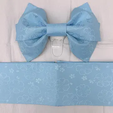 4283 유카타용 만들기 오비 오비 2세트 스카이블루 꽃무늬