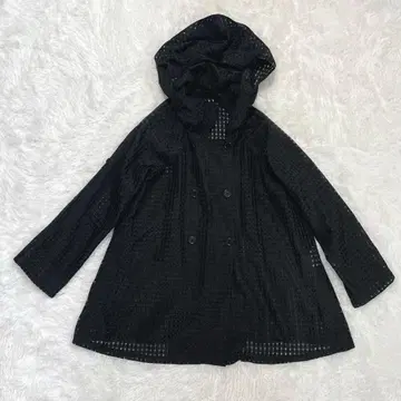 SPECCHIO 블랙 체크 무늬 더블 브레스트 코트 40 L