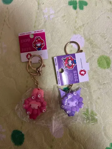 마이멜로디 쿠로미 변신 입체 키링 2개 세트