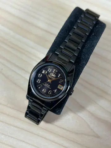 여성용 오리엔트 자동 와인딩 스켈레톤 블랙