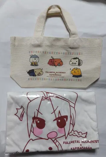강철의 연금술사 x 카피바라 씨 한정판 T셔츠 & 토트백 미사용 레어