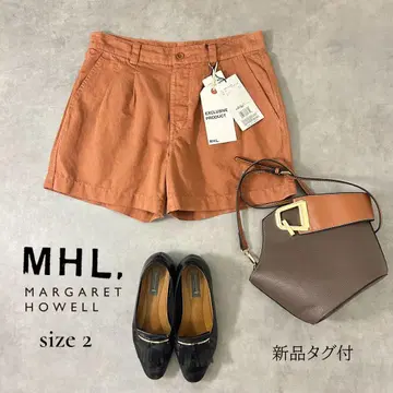 [ MHL. ] 코튼 린넨 숏팬츠 테라코타 2 M 상당 택 포함 새상품