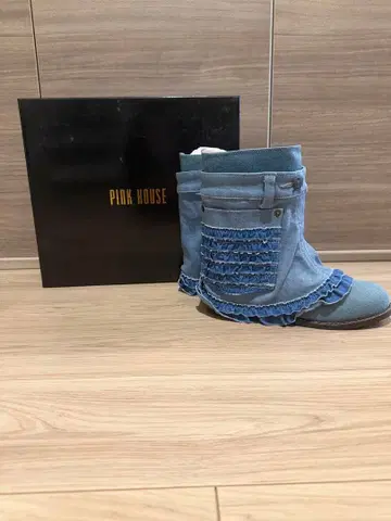 미사용 새상품 PINKHOUSE 데님 프릴 웨스턴 부츠