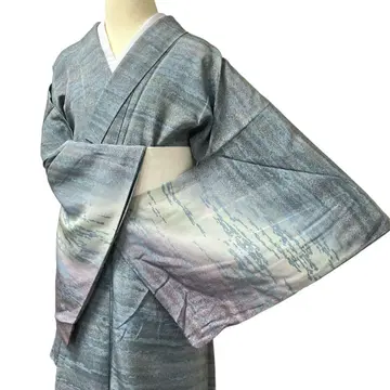 T77 기모노 츠케사게 이중 기모노 순수 실크 기장 164cm