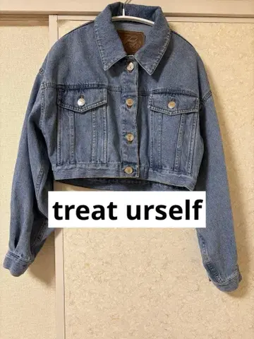 treat urself 데님 자켓 블루 숏 기장