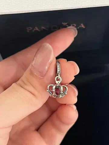 판도라 왕관 참 빨간색 스톤