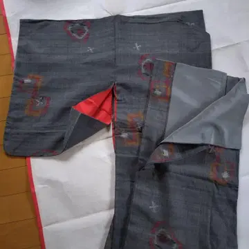 앤티크 기모노 그레이 무늬 기모노