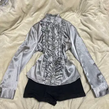 다크코어 페어리 그런지 갸루 프릴 실버 y2k 헤이세이