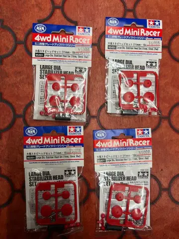 타미야 미니 사륜구동 대경 스태빌라이저 헤드셋 레드 4개 세트