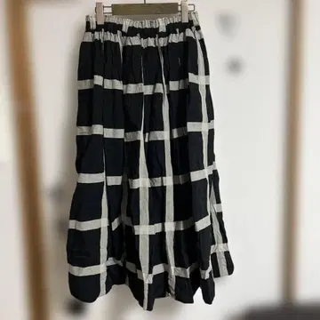 이치 앤티크 코튼 린넨 스커트 체크 ichi