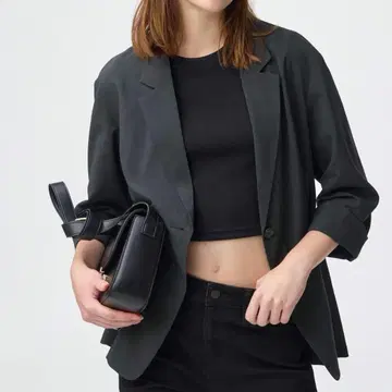 GU 라이트 웨이트 테일러드 자켓 Z 다크 그레이 S 사이즈 시어 6