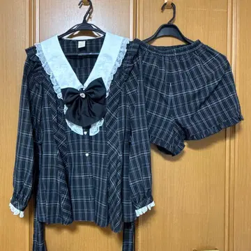 시크릿 허니 레이스 & 프릴 옷깃 셋업 세일러