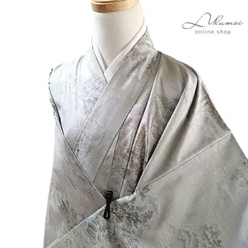 LULU58 기모노 순수 실크 화이트 오시마 명주 꽃 나무 집