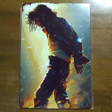 [새상품] 마이클 잭슨 실루엣 금속제 포스터