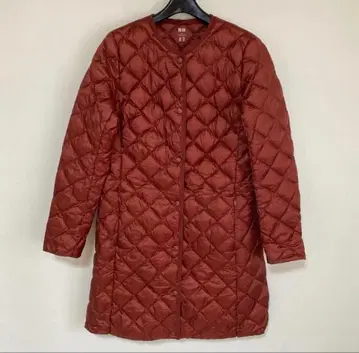 유니클로 울트라 라이트 다운 코트 M 팥색 2WAY