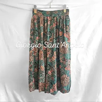 vintage 롱 스커트 꽃무늬 고블랑 직조 앤티크 레트로 코디