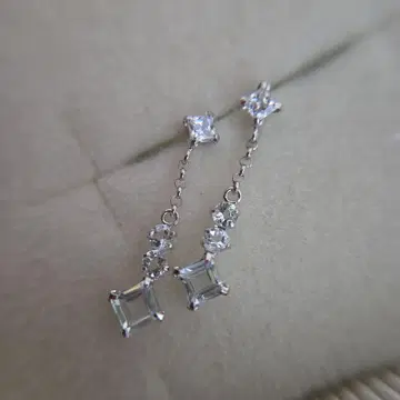 K10WG 아쿠아 마린 지르코니아 귀걸이