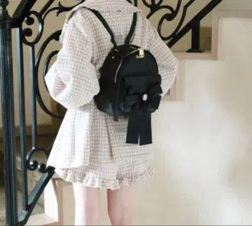 LIZLISA 롱 리본 백팩 블랙