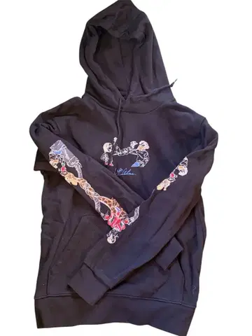 LEFT ALONE 블랙 후드티 S