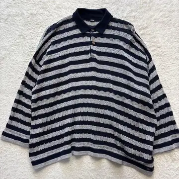 새상품급 45R 아이스 코튼 레이스 니트 피케 셔츠