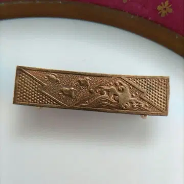 파도와 하운드투스 체크 오비 고정 띠 앤티크 끈 장식