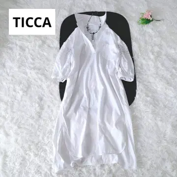 티카 퍼프 슬리브 셔츠 원피스 코튼 오버 사이즈 화이트