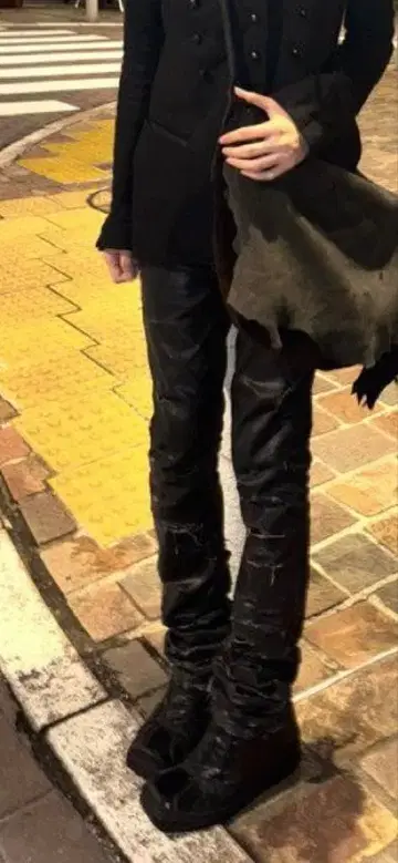 00s 에디계 코팅 데님 다크웨어 y2k SWAG