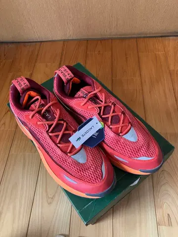 LACOSTE 오렌지 스니커즈 미사용품 택 포함 28.5cm
