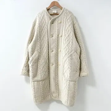 45R 코튼 셰틀랜드 라이너 코트 니트 코트