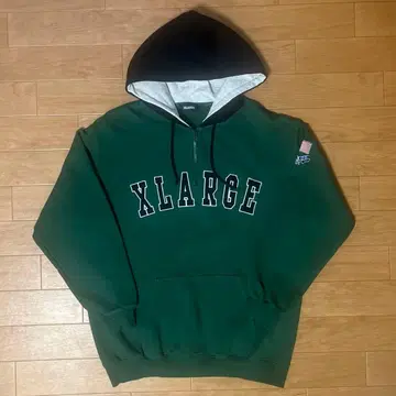 XLARGE 하프 집업 후드티 / 그린