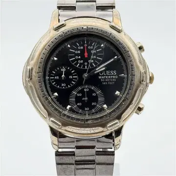 GUESS 게스 블랙 크로노그래프 아날로그 손목시계