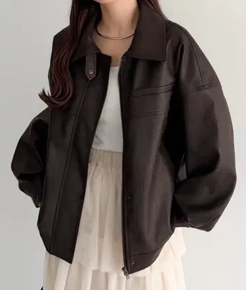 [ 미사용 ] 2way 컬러 PU 가죽 자켓