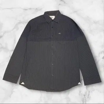 [ LACOSTE ] 슬림핏 체크 셔츠 41 절개 디자인 악어 로고