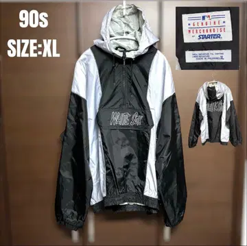 XL 90s STARTER 화이트삭스 하프 지퍼 나일론 Y2K