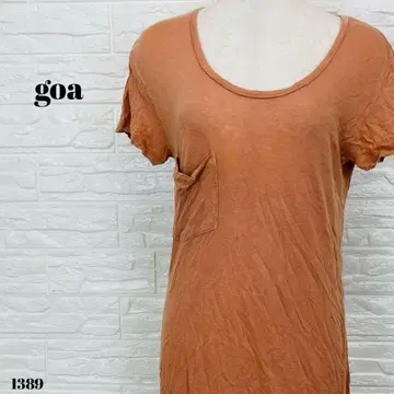 goa 고아 포켓 부착 오렌지 반팔 티셔츠 1389