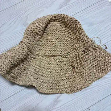 베이지 스트로우 햇 밀짚모자 여성용