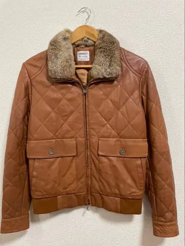 엠메티 가죽 퀼팅 자켓