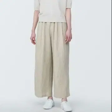 [무인양품] 린넨 와이드 이지 팬츠 린넨 100% 천연색 S사이즈