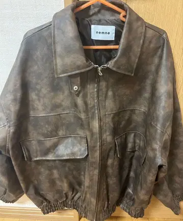 nemne 브라운 가죽풍 자켓