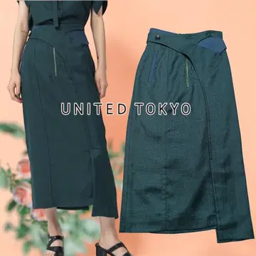 유나이티드 도쿄 네오린넨 크로스 타이트 롱 스커트