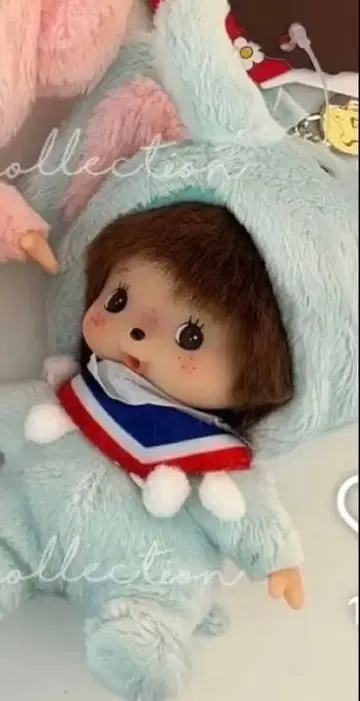 택 포함 새상품 몽치치 베이비치치 태국 한정판 코끼리 블루 키체인