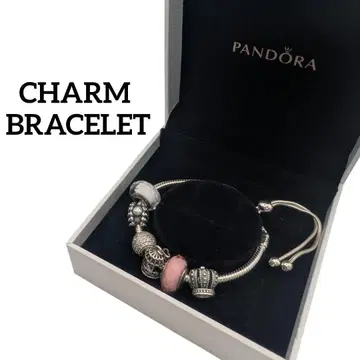 판도라 참 팔찌 프리 사이즈 왕관 새장 쉘 유리