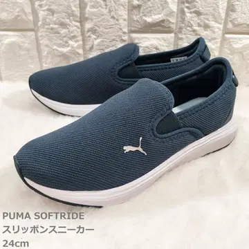 경량 슬립온 스니커즈 24cm PUMA SOFTRIDE 네이비