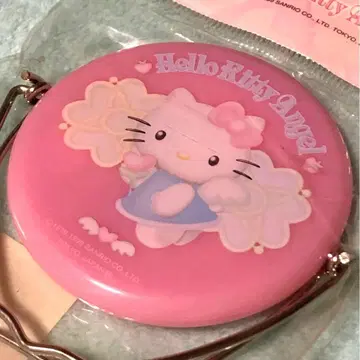 헤이세이 레트로 산리오 헬로키티 엔젤 원형 거울 1999년 미사용