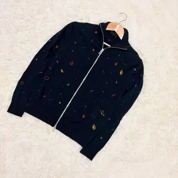 PS 폴 스미스 올 패턴 자수 풀 집업 가디건 모드 캐주얼