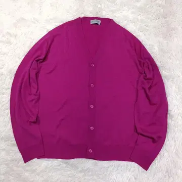 컨디션 최상 존스메들리 하이 게이지 울 가디건 마젠타색 영국제