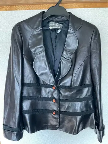 살바토레 페라가모 가죽 자켓 여성용 블랙 L 천연 가죽