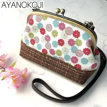 AYANOKOJI 꽃무늬 가마구치 숄더백 화이트 아야노코지
