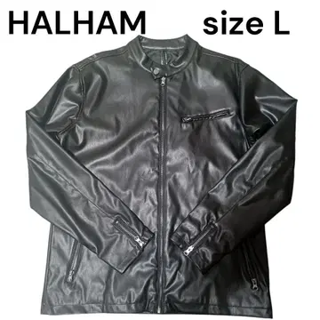 HALHAM 페이크 레더 인조 가죽 자켓 블랙 L